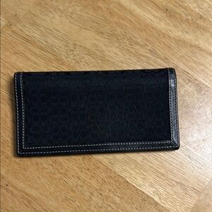 Coach Black Checkbook Wallet